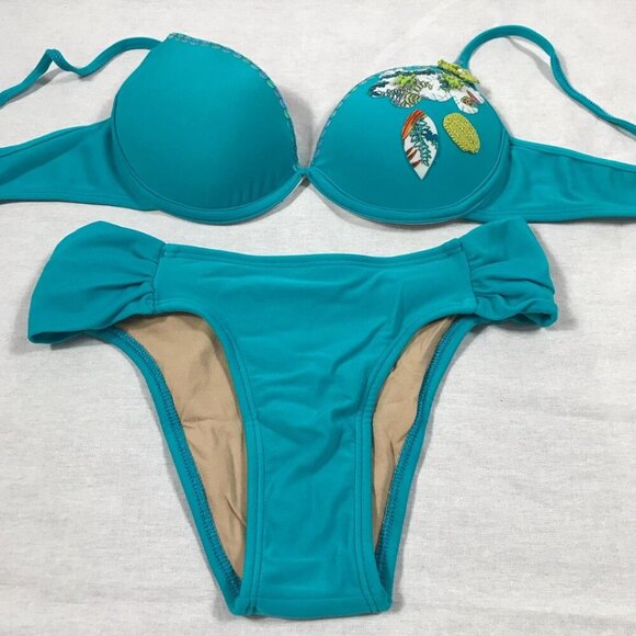 Brazilian Size Large Teal Bikini Set Teal. New With Tags - Picture 2 of 3